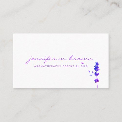 Florist Lavender Herb Purple Navy Flower Business Card