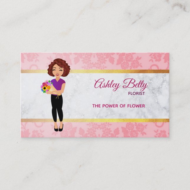 Florist Logo Business Cards (Front)