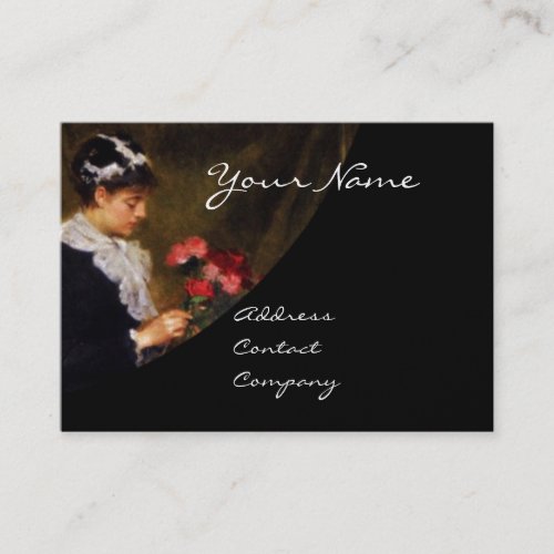 FLORIST MAKING A BOUQUET WITH COLORFUL FLOWERS BUSINESS CARD