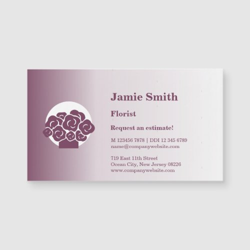 Florist Marketing Custom Purple Promotional Magnet