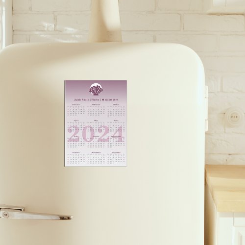 Florist Mauve_Purple Logo 2024 Calendar Magnet