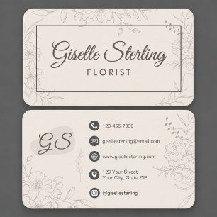 Florist Neutral Floral Business Card