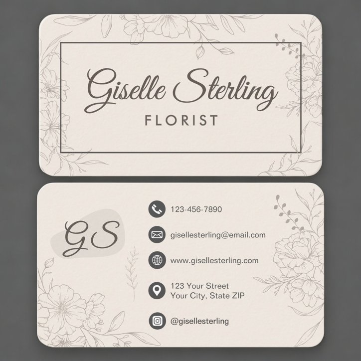 Florist Neutral Floral Business Card