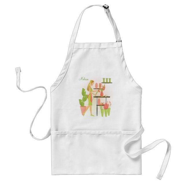 Florist-Peach Adult Apron (Front)