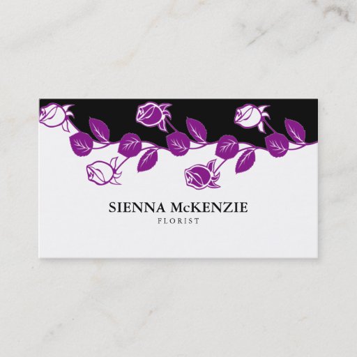 Customizable Florist (Purple) Business Card Templates