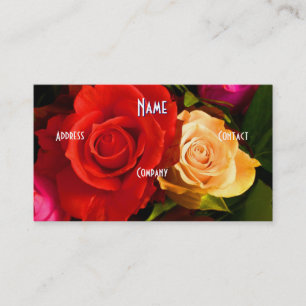 Florist - Red Yellow Rose Business Card