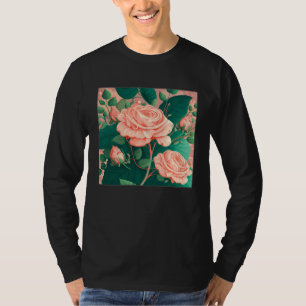 Florist Roses Pattern Illustration Flowers Leaf Wo T-Shirt
