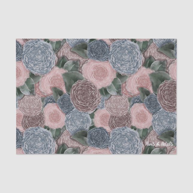Florist Shop Muted Peony Tissue Paper Design (Front)