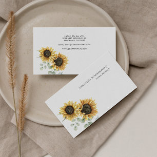 Florist Sunflower Eucalyptus Greenery Business Card