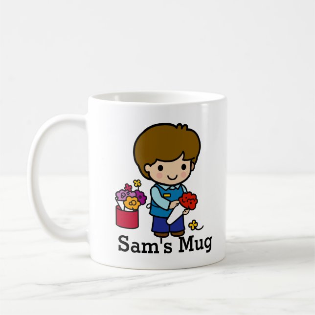 Florist with flowers coffee mug (Left)