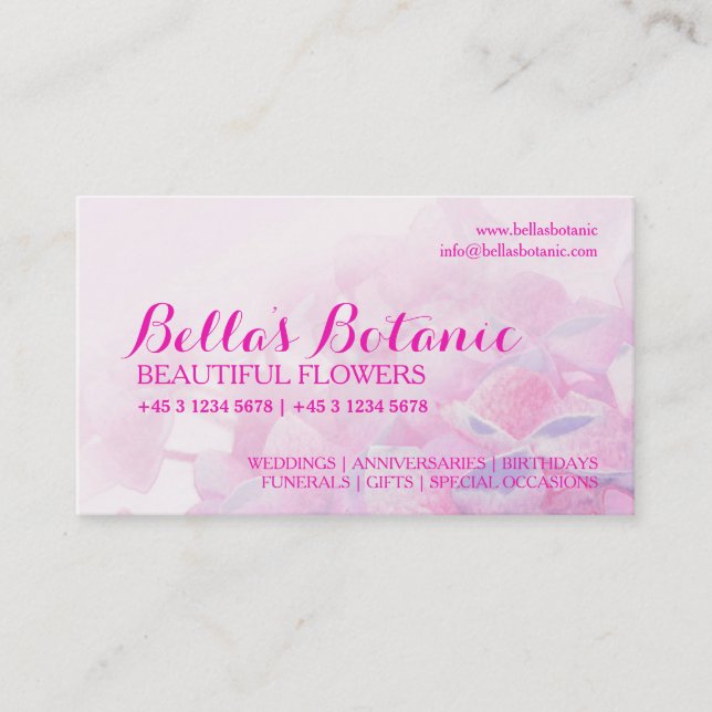 Floristry purple pink florist business cards (Front)