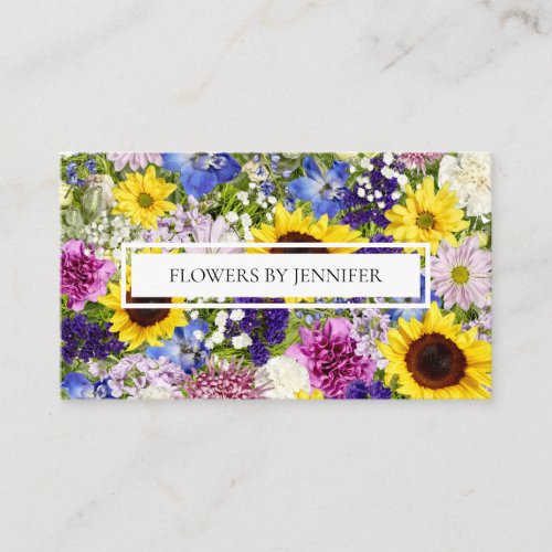 Florists Flower Arrangers Growers Photo Collage Business Card