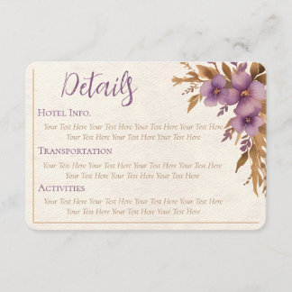 Flory themed  Wedding enclosure Cards