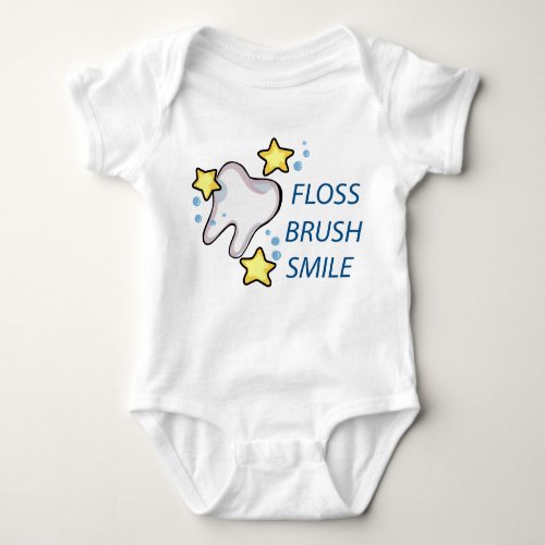 Floss Brush Smile Baby Bodysuit