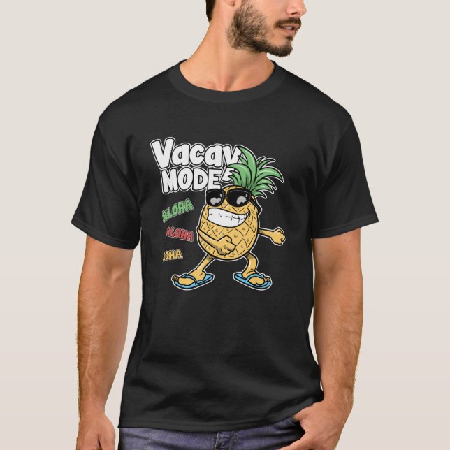 Floss Dance Pineapple Vacay Mode Aloha Hawaii Pull T-Shirt (Front)