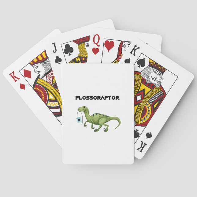 Floss Flossoraptor Hygiene Dental Funny -Dentist Poker Cards (Back)