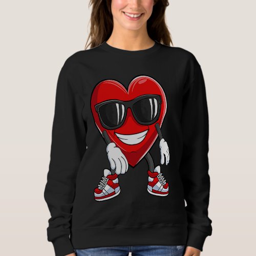 Floss Like a Boss Hearts Valentines Day Boys Girls Sweatshirt