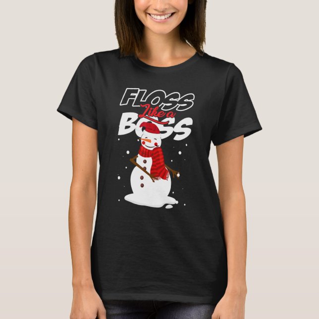 Floss Like a Boss Snowman Flossing Christmas   1 T-Shirt (Front)