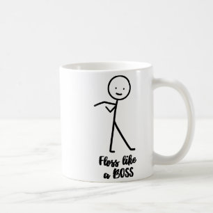 Floss Like A Boss Stick Figure Stickman Doodle Pri Coffee Mug