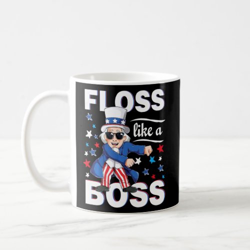 Floss Like A Boss Uncle Sam 4th Of July Kids Boys  Coffee Mug