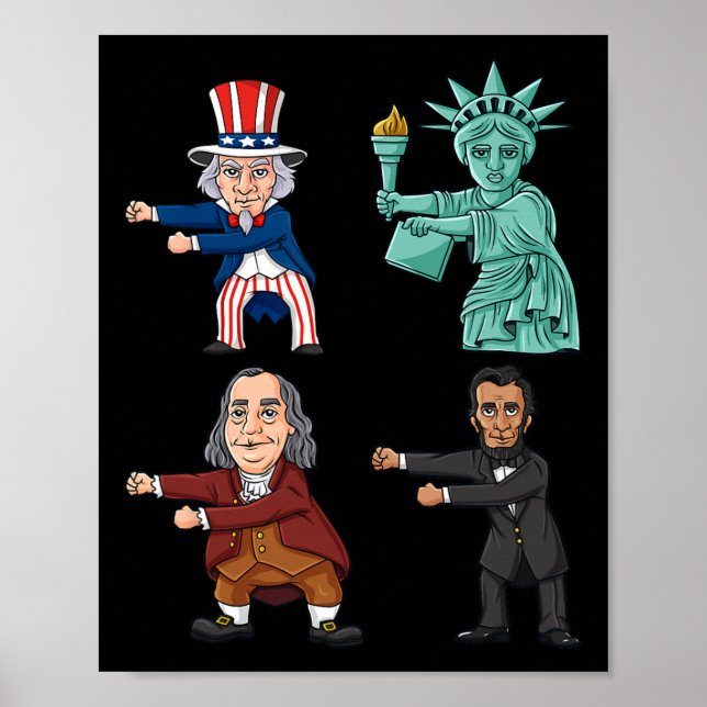Floss Like A Boss Uncle Sam Ben Franklin Liberty 4 Poster (Front)