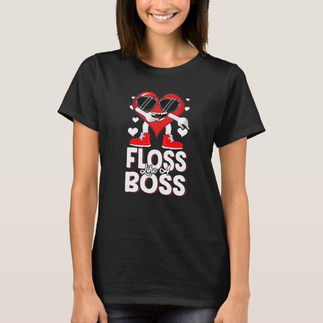 Floss Like a Boss Valentines Day Boy Valentine Boy T-Shirt (Front)