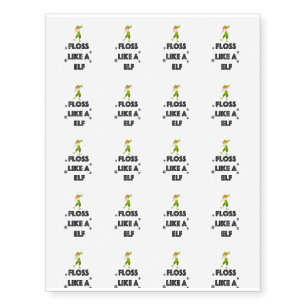 Floss Like A Elf Dance Funny Christmas Temporary Tattoos