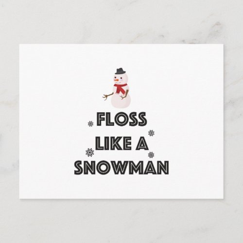 Floss Like A Snowman Dance Funny Christmas Postcard