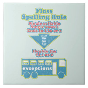 Floss Rule Phonics Learning English Language Ceramic Tile