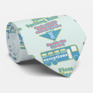 Floss Rule Phonics Learning English Language Neck Tie