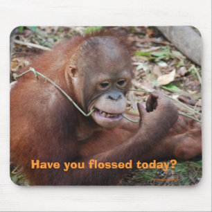 Floss Teeth Dental Care Humor Mouse Pad