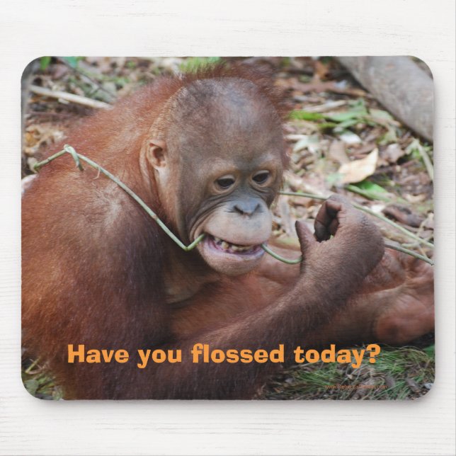 Floss Teeth Dental Care Humor Mouse Pad (Front)