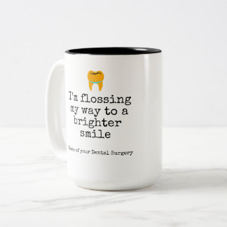 Flossing brighter smile Two-Tone coffee mug