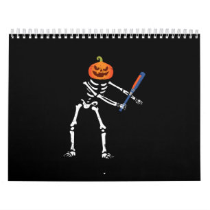 Flossing Skeleton Funny Baseball Lover Floss Dance Calendar