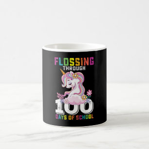 Flossing Through 100 Days of School Unicorn Coffee Mug