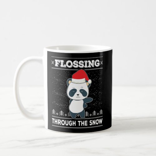 Flossing Through The Snow Panda Ugly Christmas Swe Coffee Mug