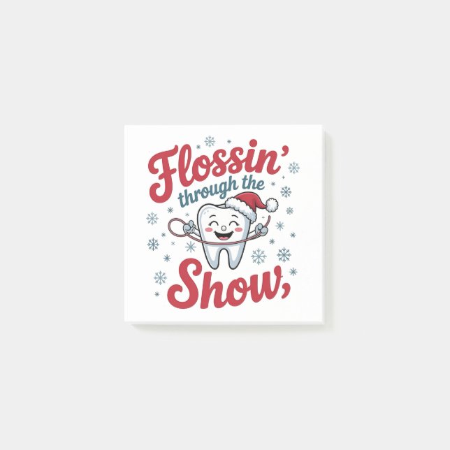 Flossing Thru the Snow Funny Xmas Christmas  Post-it Notes (Front)
