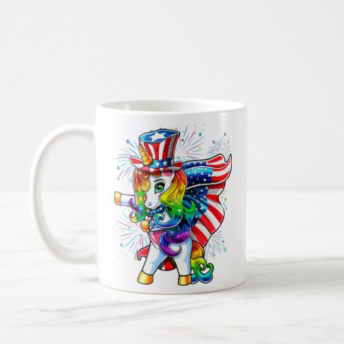 Flossing Unicorn 4th of July American Flag Uncle S Coffee Mug