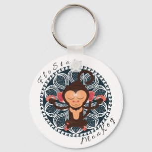 FloState Meditating Money Round Keychain
