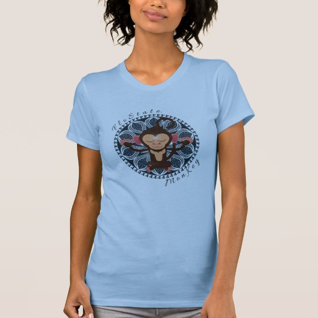 FloState Meditating Monkey Women's Yoga Tee (Front)