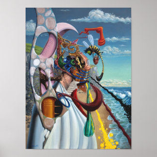 Flotsam Man. Oil on Canvas. By Gary Dorking Poster