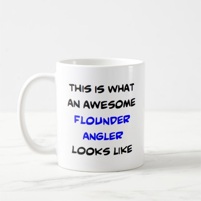 flounder angler, awesome coffee mug (Left)