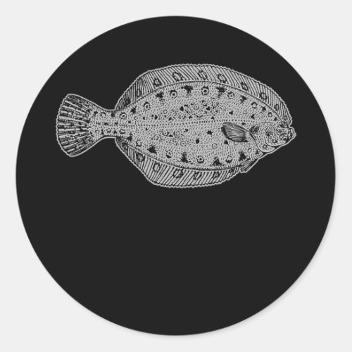 Flounder Fish Fisherman  Classic Round Sticker