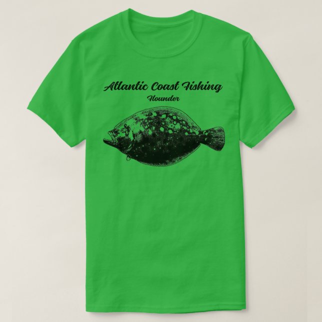 Flounder Fish Fisherman  T-Shirt (Design Front)