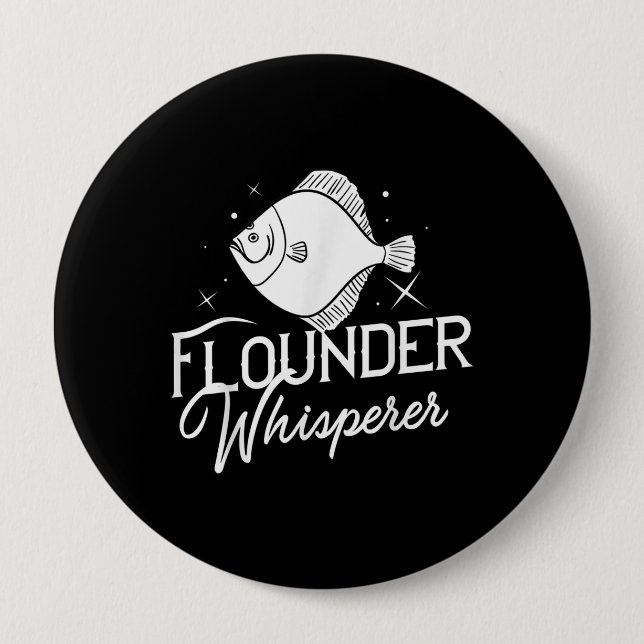 Flounder Fish Gift Fishing Farmer Button (Front)