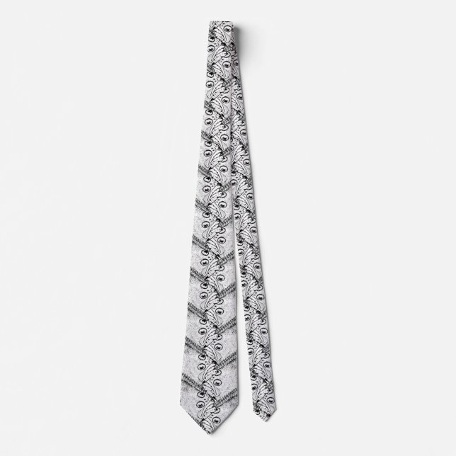 Flounder Fish Pattern Neck Tie (Front)
