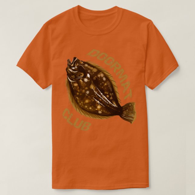 Flounder Fluke Doormat Club T-Shirt (Design Front)