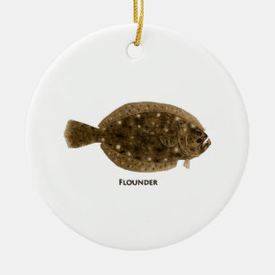 Flounder Logo Ceramic Ornament