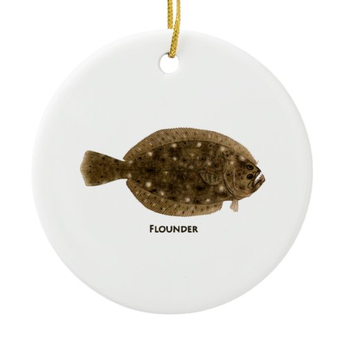 Flounder Logo Ceramic Ornament