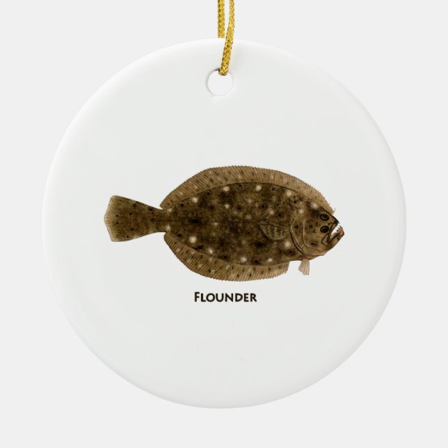 Flounder Logo Ceramic Ornament (Front)
